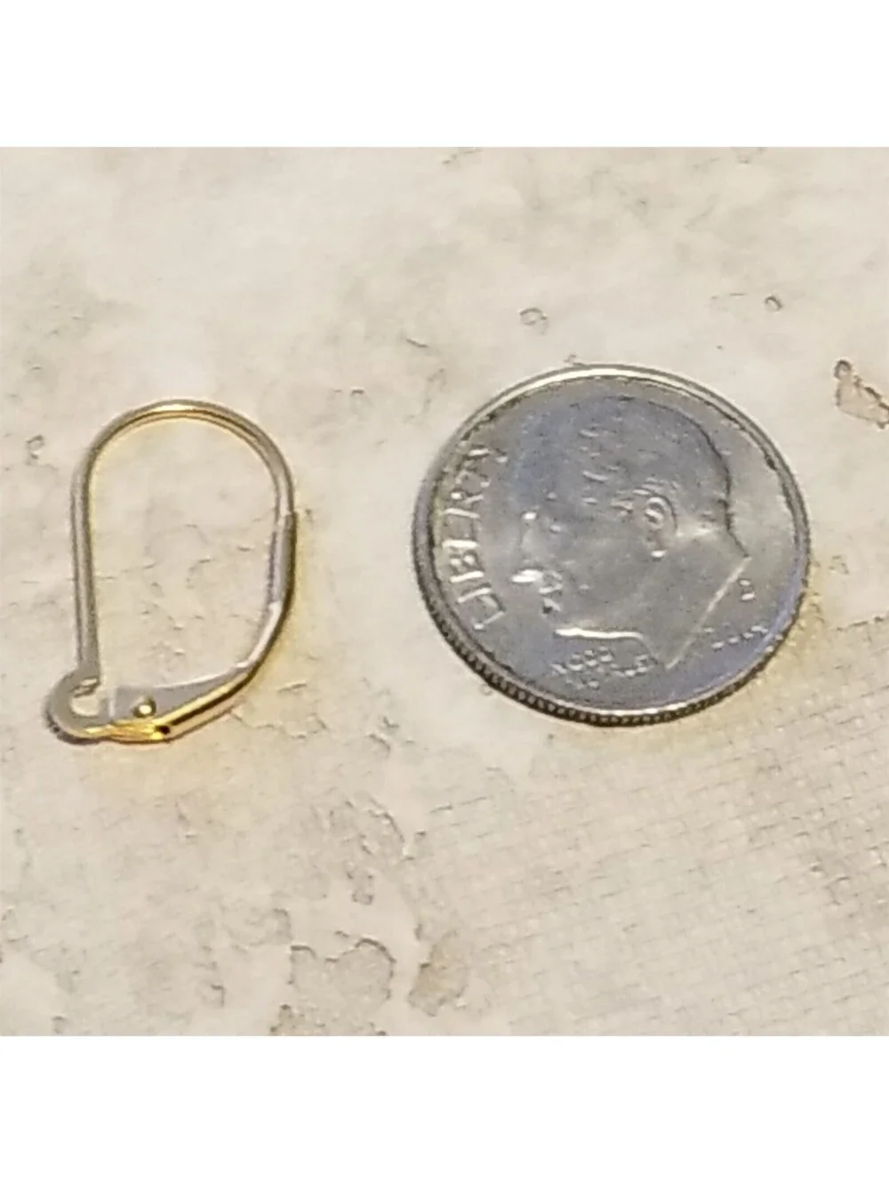 Gold 14K Plated Open Half Loop Leverback Earwires Earring Hooks Findings 10 pcs